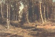 Ivan Shishkin Brook in a Birch Grove oil on canvas